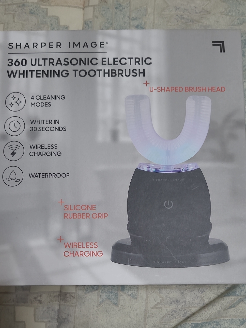 Sharper Image 360 Ultrasonic Whitening Toothbrush - White & Black